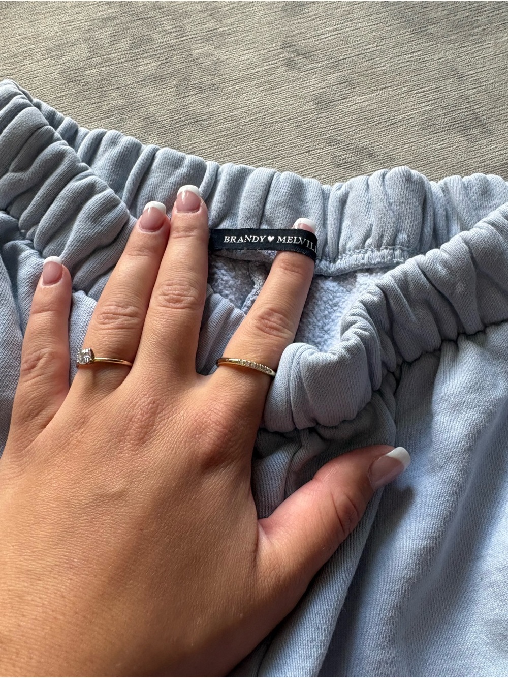 Brandy Melville Light Gray Cozy Track Joggers